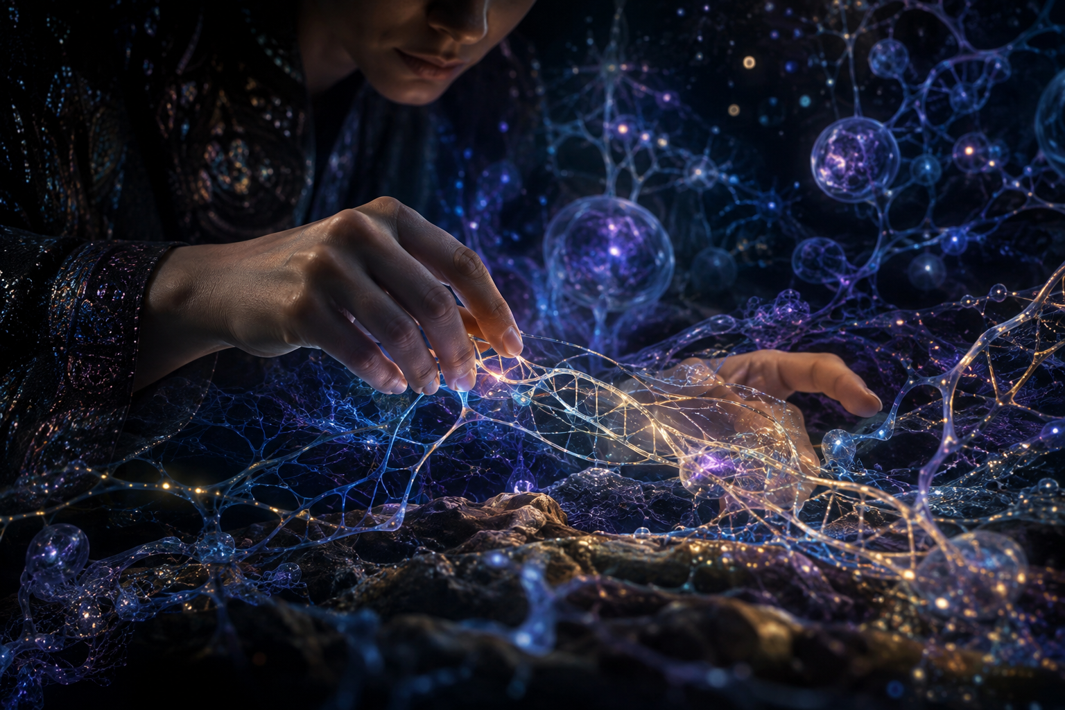 Organic filaments joining biology, imagination, and technology